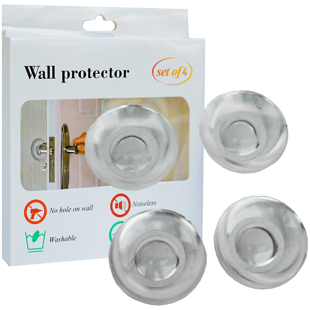 Set 4 opritoare maner usa, autoadezive, din silicon, pentru protejarea peretelui, 5 CM